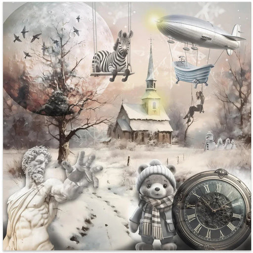 Crazy winter art by Rafal Kulik Square Canvas Print Art for Modern Home Decor. Decorate your office or living room with canvas artwork