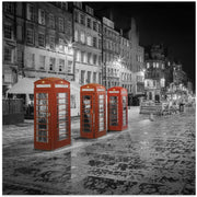 Evening impression of the Royal Mile in Edinburgh - Colorkey by Melanie Viola Square Canvas Print Art for Modern Home Decor. Decorate your office or living room with canvas artwork