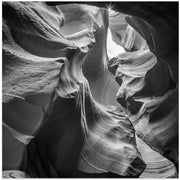 MONOCHROME ANTELOPE CANYON Rock Formation by Melanie Viola Square Canvas Print Art for Modern Home Decor. Decorate your office or living room with canvas artwork