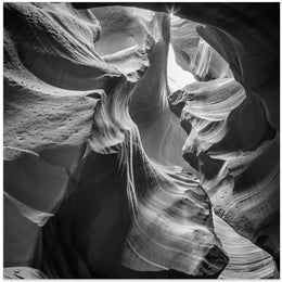 MONOCHROME ANTELOPE CANYON Rock Formation by Melanie Viola Square Canvas Print Art for Modern Home Decor. Decorate your office or living room with canvas artwork
