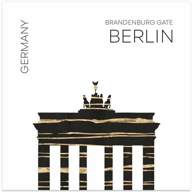Urban Art BERLIN Brandenburg Gate by Melanie Viola Square Canvas Print Art for Modern Home Decor. Decorate your office or living room with canvas artwork