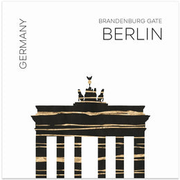Urban Art BERLIN Brandenburg Gate by Melanie Viola Square Canvas Print Art for Modern Home Decor. Decorate your office or living room with canvas artwork
