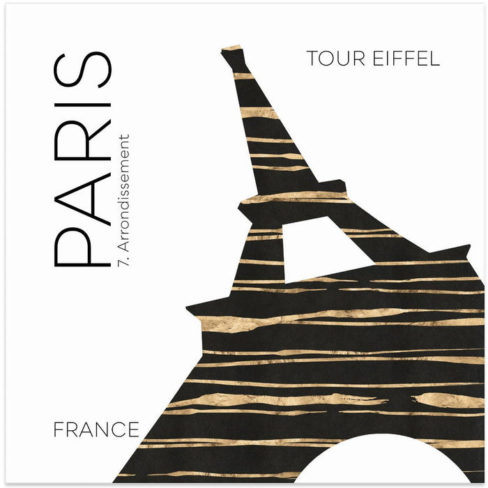 Urban Art PARIS Eiffel Tower Square Canvas Art Print