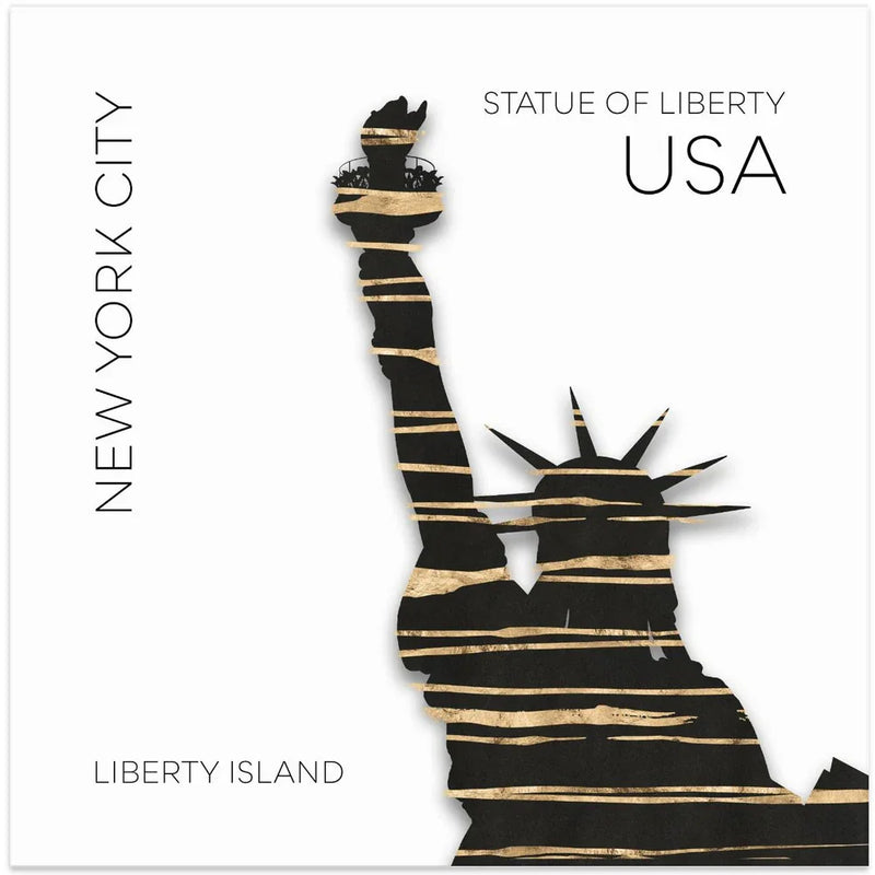 Urban Art NYC Statue of Liberty by Melanie Viola Square Canvas Print Art for Modern Home Decor. Decorate your office or living room with canvas artwork