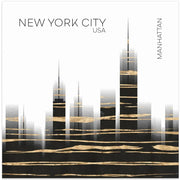 Urban Art NYC Skyline by Melanie Viola Square Canvas Print Art for Modern Home Decor. Decorate your office or living room with canvas artwork