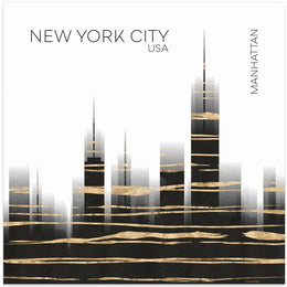 Urban Art NYC Skyline by Melanie Viola Square Canvas Print Art for Modern Home Decor. Decorate your office or living room with canvas artwork