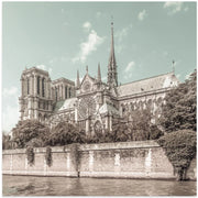 PARIS Cathedral Notre-Dame | urban vintage style by Melanie Viola Square Canvas Print Art for Modern Home Decor. Decorate your office or living room with canvas artwork