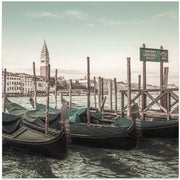 VENICE Grand Canal and Gondolas | urban vintage style by Melanie Viola Square Canvas Print Art for Modern Home Decor. Decorate your office or living room with canvas artwork