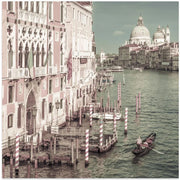 VENICE Canal Grande with Santa Maria della Salute | urban vintage style by Melanie Viola Square Canvas Print Art for Modern Home Decor. Decorate your office or living room with canvas artwork