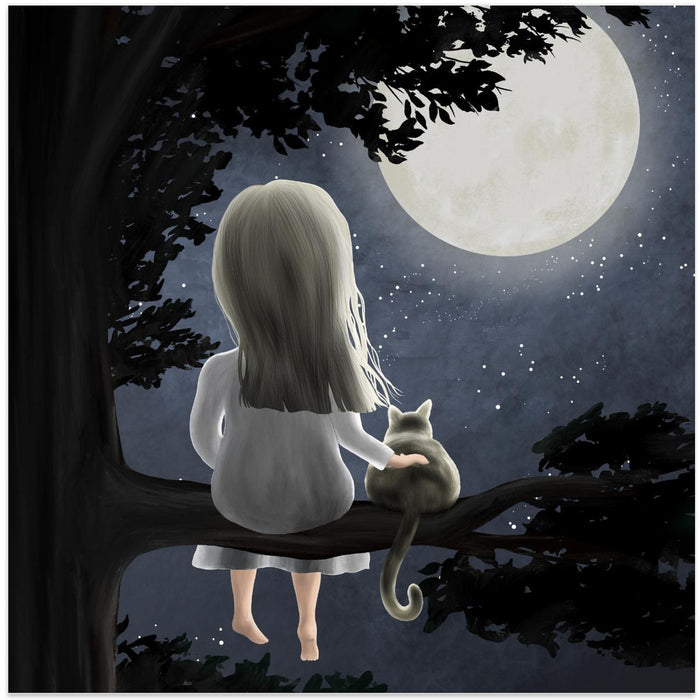 Under the moon Square Canvas Art Print
