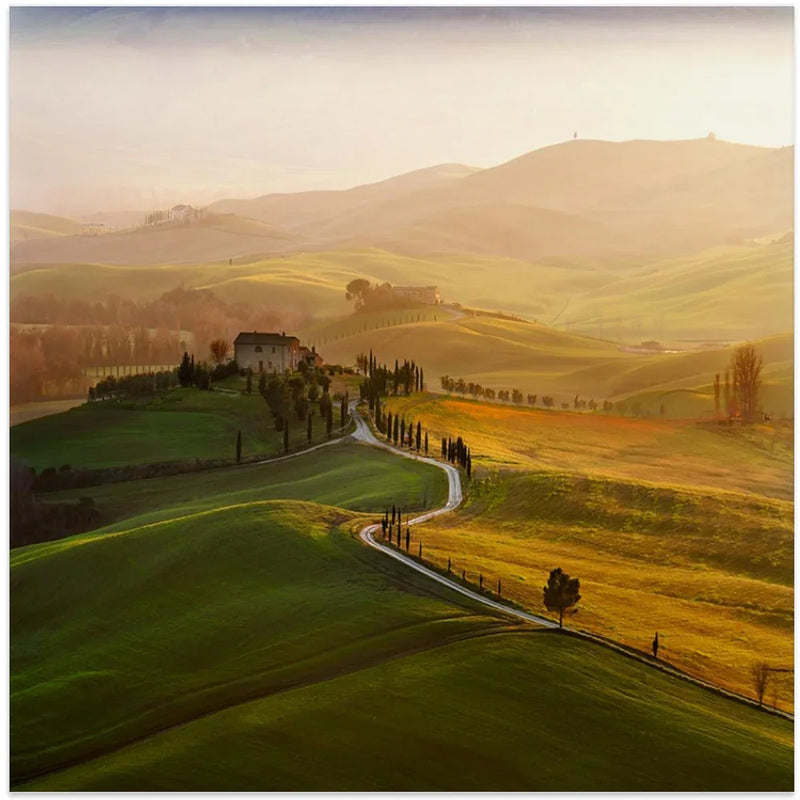 Val d\'Orcia by Jarek Pawlak Square Canvas Print Art for Modern Home Decor. Decorate your office or living room with canvas artwork