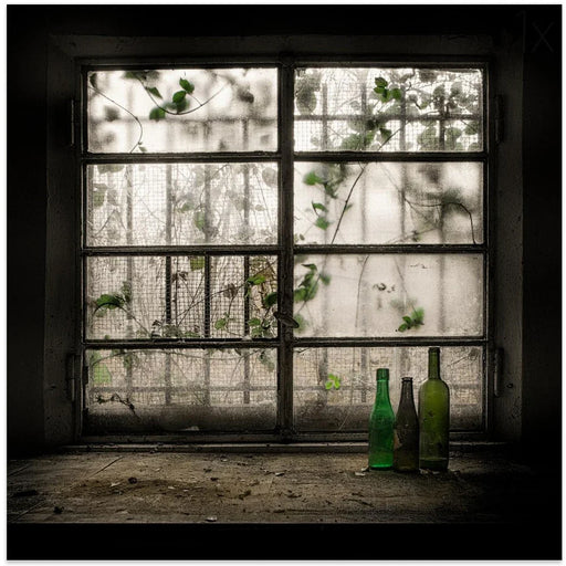 Still-Life with glass bottle by Vito Guarino Square Canvas Print Art for Modern Home Decor. Decorate your office or living room with canvas artwork