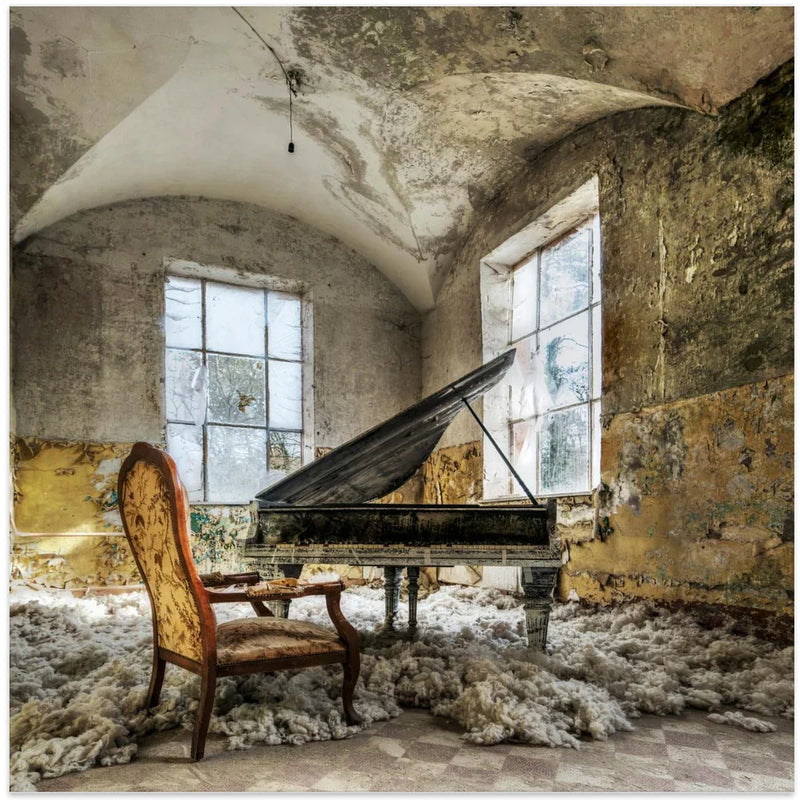 [in heaven] Piano by Mario Benz Square Canvas Print Art for Modern Home Decor. Decorate your office or living room with canvas artwork