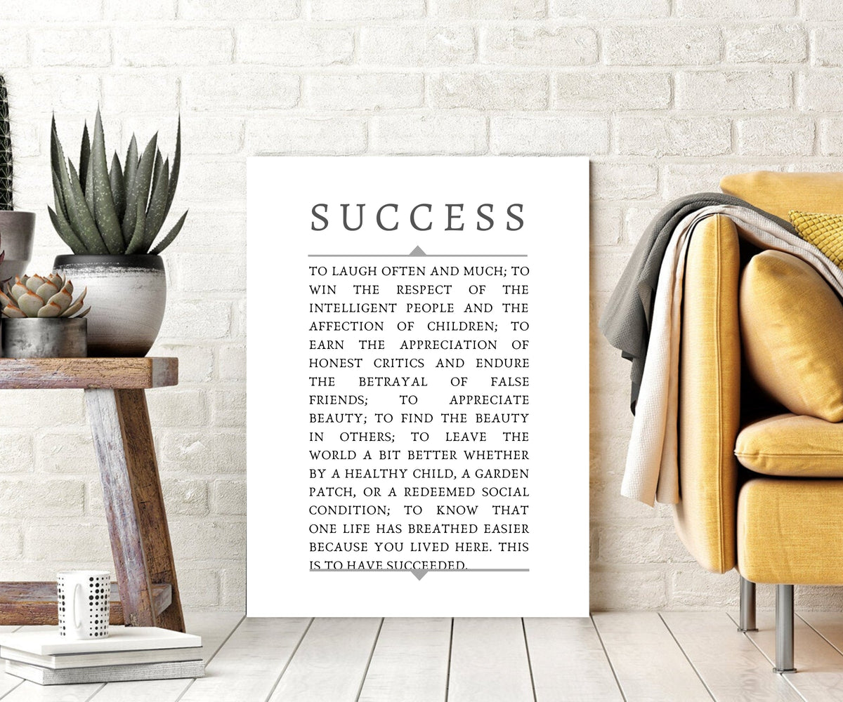 Ralph Waldo Emerson a Success Poem Framed art