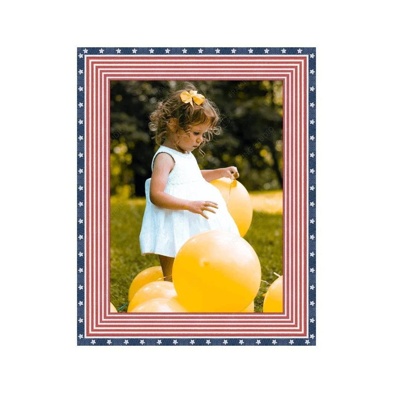 Red White and Blue Picture Frame Wall Hanging USA Framing - Modern Memory Design Picture frames - New Jersey Frame shop custom framing