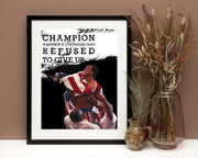 Rocky Balboa Movie poster Inspirational Quote Canvas Prints Black