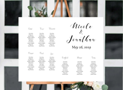 seating chart nj wedding decor