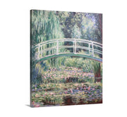 Claude Monet Water Lily Pond Japanese Bridge Classic Art Canvas Frame