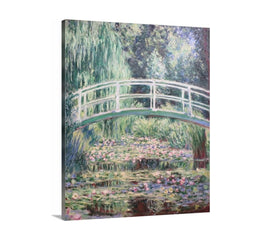 Claude Monet Water Lily Pond Japanese Bridge Classic Art Canvas Frame