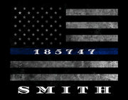 Thin Blue Line American Flag police gift framed wall art