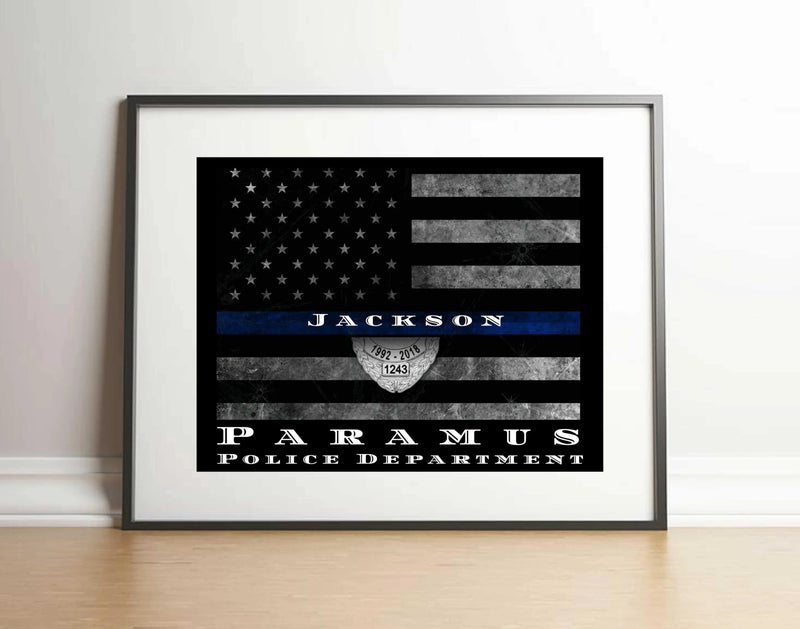 Thin Blue Line Police officer or Firefighter Thin Red Line  Art Picture Frame Store New Jersey