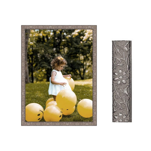 Thin Ornate Silver Floral Picture Frame Flower - Modern Memory Design Picture frames - New Jersey Frame shop custom framing