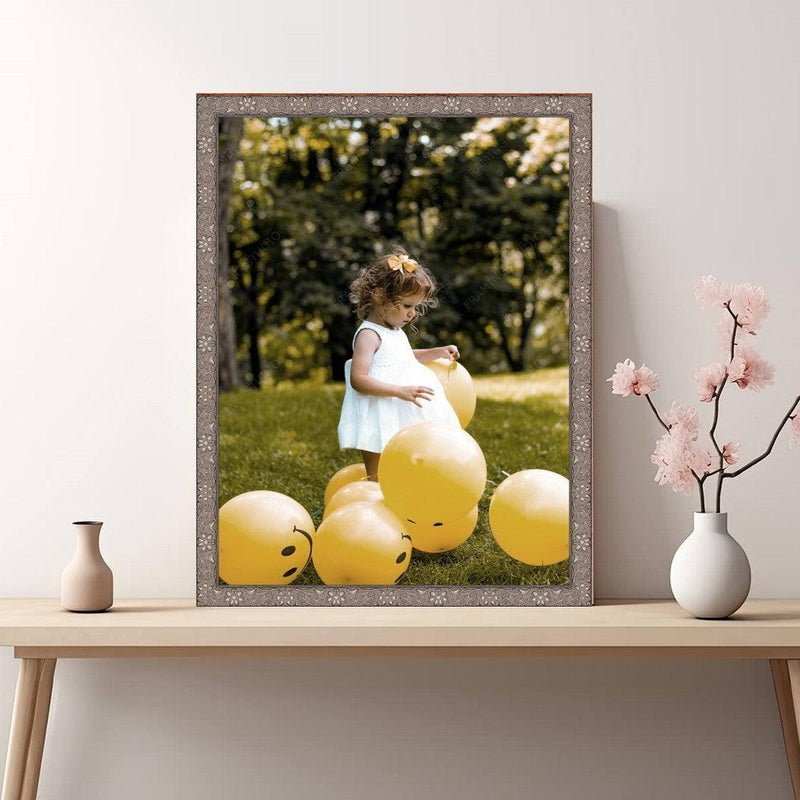 Thin Ornate Silver Floral Picture Frame Flower - Modern Memory Design Picture frames - New Jersey Frame shop custom framing