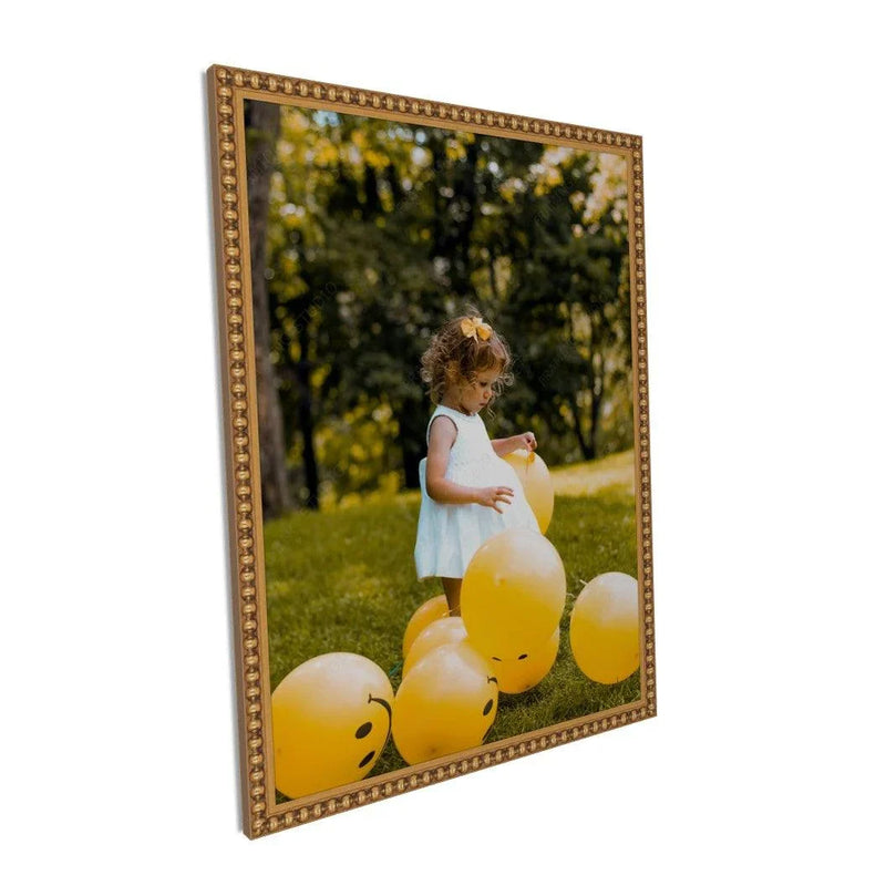 Thin Traditional Gold Leaf Beaded Picture Frame - Modern Memory Design Picture frames - New Jersey Frame shop custom framing