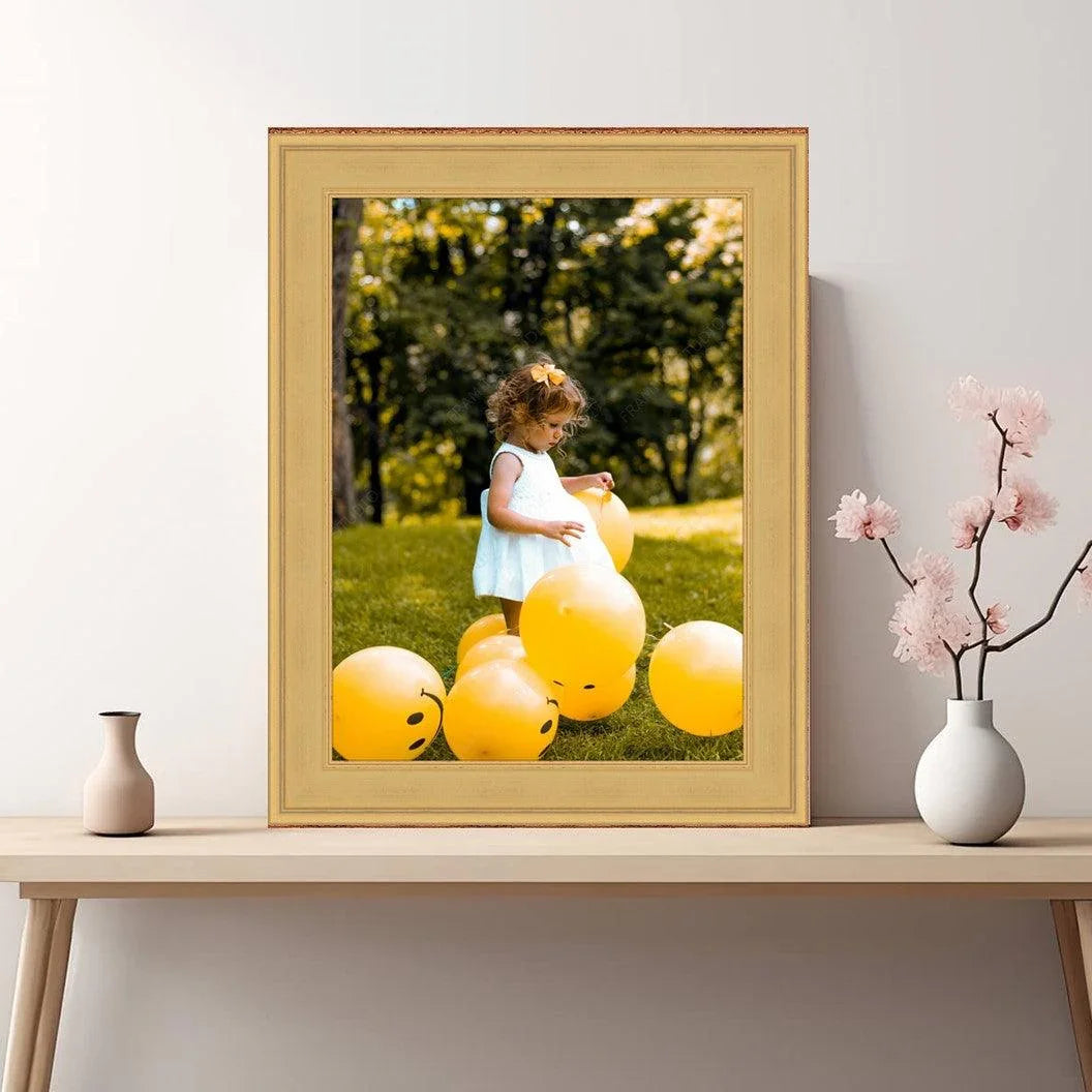 Gold Leaf Picture Frame Traditional Flat Panel Custom Wall Hanging