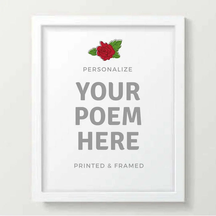 Word Poem Art Print Poster Framed gift Custom Poem Printing Word art