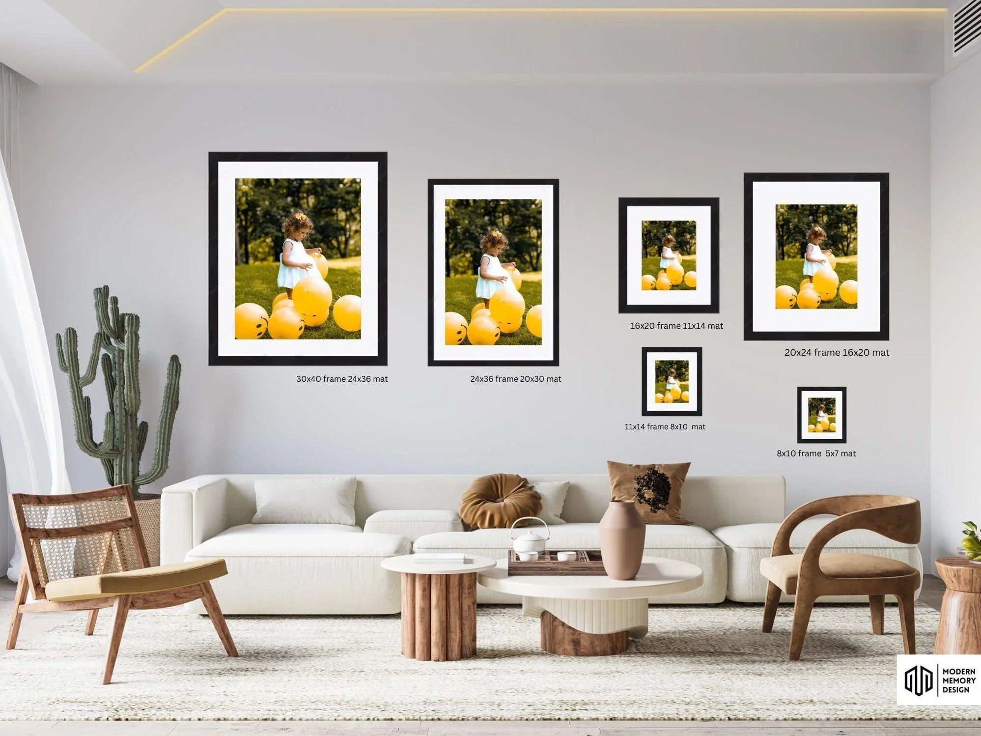 11x14 Frame for 8x10 Photo with Real Glass — Modern Memory Design