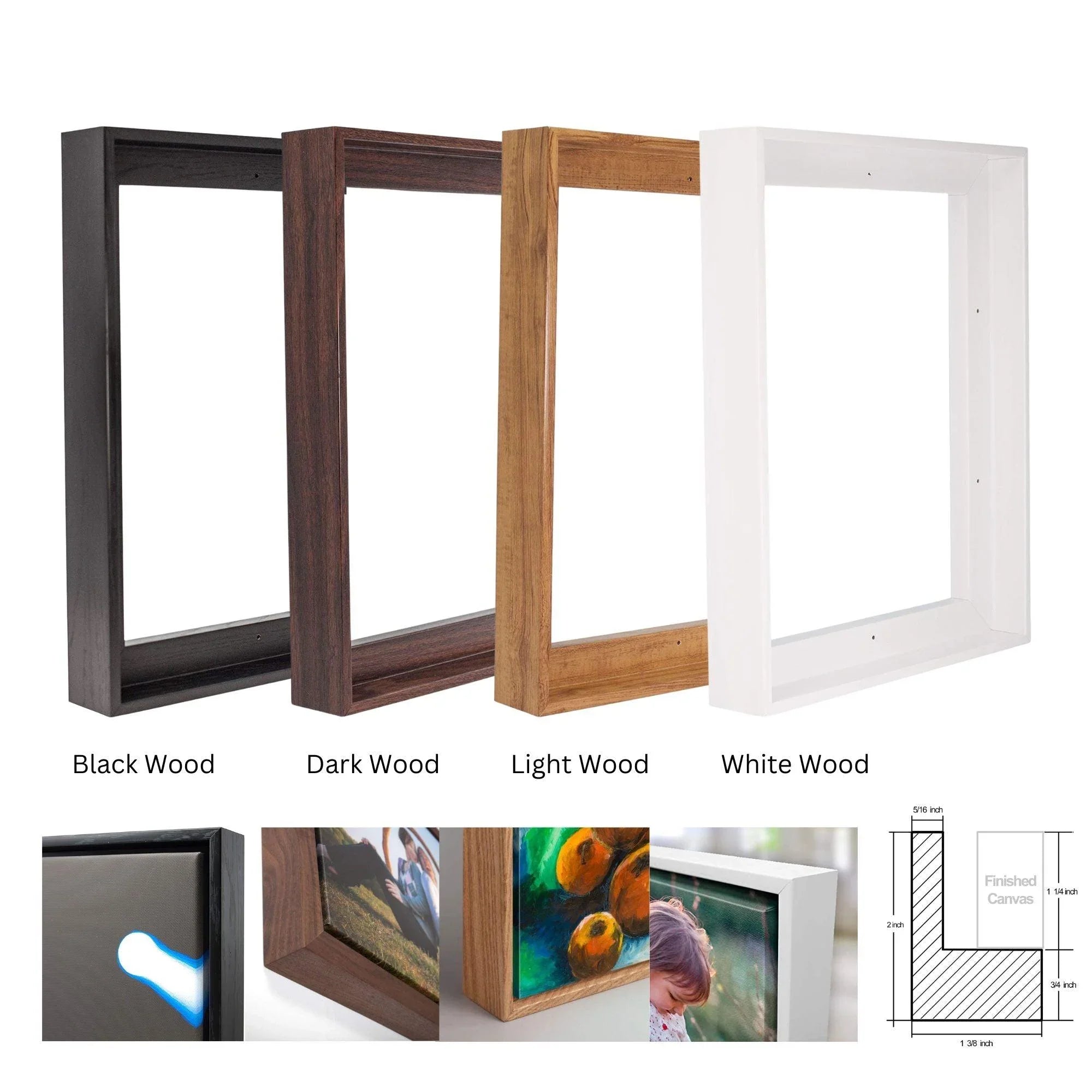 16x20 Canvas Floating Frame for 16x20 Stretched Canvas Painting