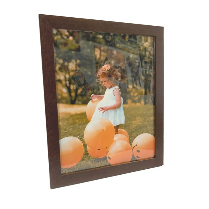 6x8 Brown Wood Picture Frame for Posters and Photos - Sleek and Stylish - Modern Memory Design Picture frames - New Jersey Frame shop custom framing