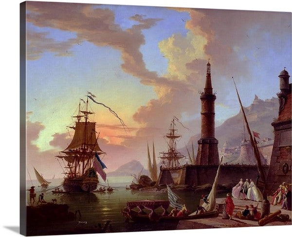 Claude Joseph Vernet A Seaport Canvas Classic Artwork