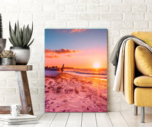 Ocean Beach Sunset Walkway Canvas Prints Landscape Beach Decor