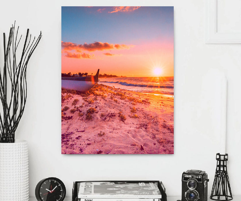Ocean Beach Sunset Walkway Canvas Prints Landscape Beach Decor