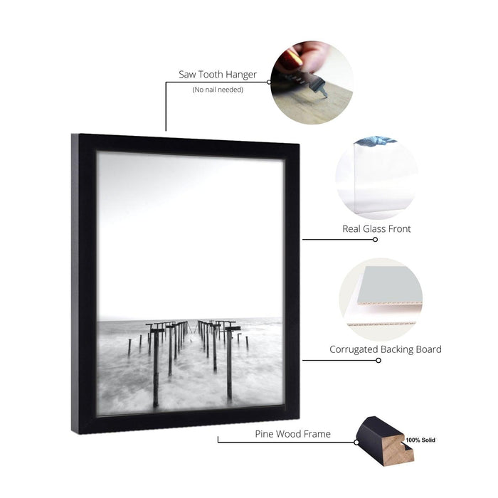 20x30 picture frames  with glass Black Wood 20 x 30 frame 20 by 30 inch