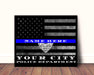 Atlanta Police Officer Thin blue Line Flag Gift Art - Modern Memory Design Picture frames - New Jersey Frame shop custom framing