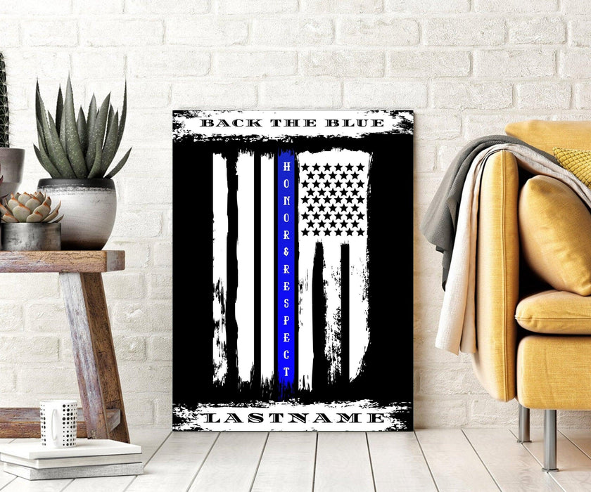 Back the blue Police officer Thin Blue line art Art - Modern Memory Design Picture frames - New Jersey Frame shop custom framing