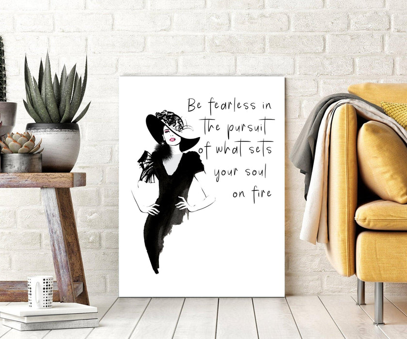 Be fearless in the pursuit Fearless girl statue fashion wall art gift for her feminist gift Girl Boss - Modern Memory Design Picture frames - New Jersey Frame shop custom framing