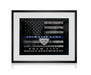 Custom Thin Blue Line Flag framed 11x14 : Promotion