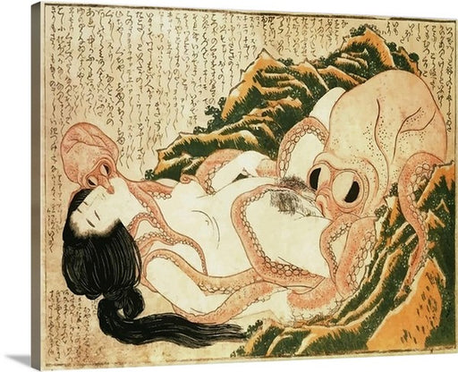 Dream of the Fisherman’s Wife by Katsushika Hokusai Art Canvas Classic Artwork
