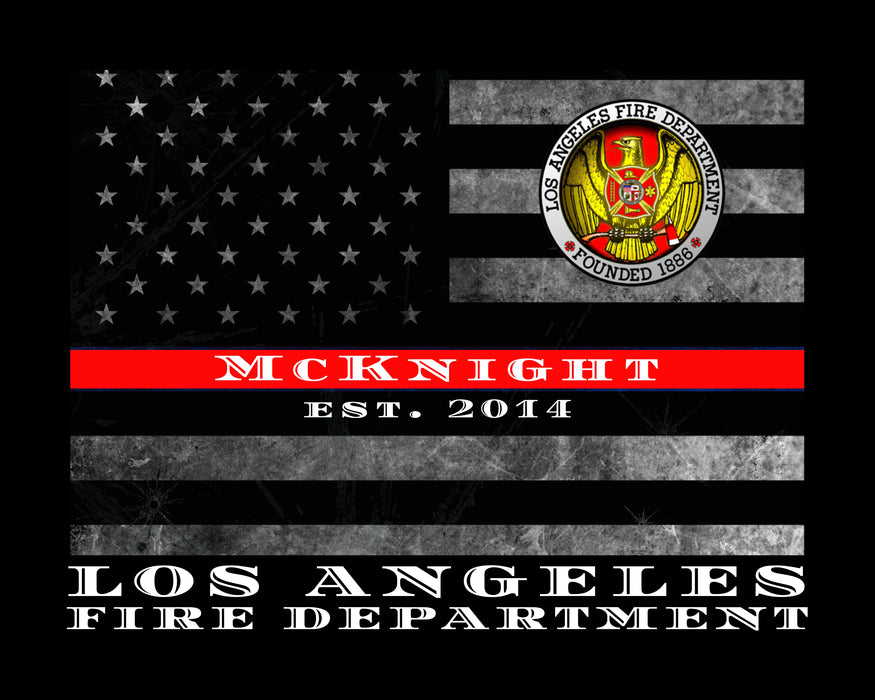 Thin Red Line Flag Los Angeles Fire department firefighter firemen