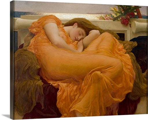 Flaming June by Frederic Leighton Canvas Canvas Classic Artwork