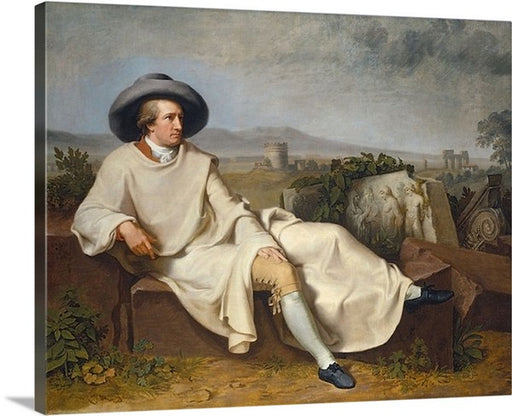 Goethe in the Roman Campagna by Johann Heinrich Wilhelm Tischbein Canvas Classic Artwork