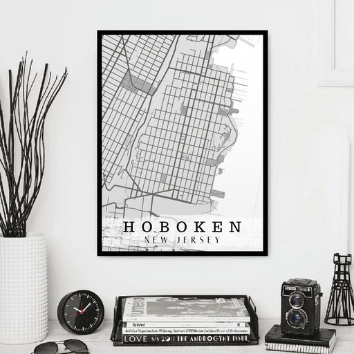 Hoboken map Wall Art Print Framed  Hoboken New Jersey art