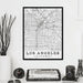Los Angeles map Wall Art Print Framed  California