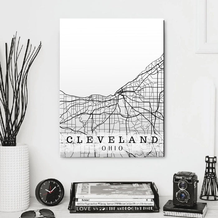 Cleveland Ohio map framed wall art print | Modern Memory Design