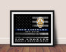 Los Angeles Thin Blue Line Flag Police gift  Art