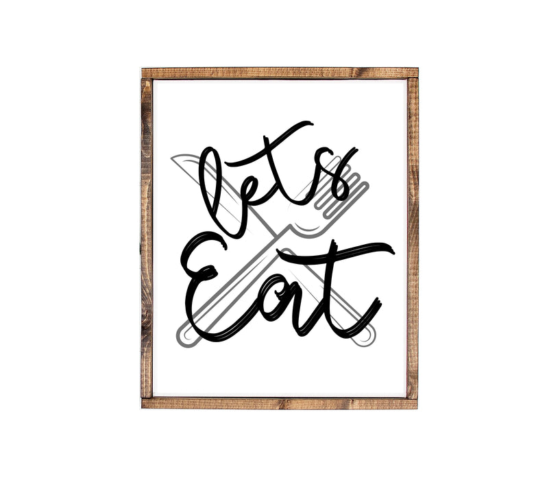 Lets Eat Farmhouse wood Signs kitchen wooden home decor shabby chic